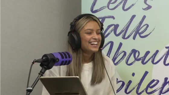 Young girl hosts the Let's Talk About Epilepsy Podcast