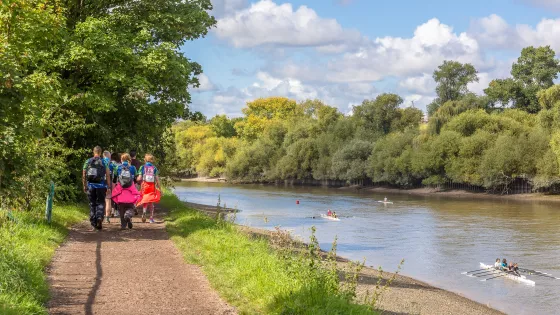 Walkers along the Thames