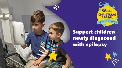Thumbnail for Young Epilepsy Christmas Appeal Film - Two boys in hospital with Christmas Appeal messaging.