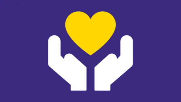 Graphic design of hands holding a heart