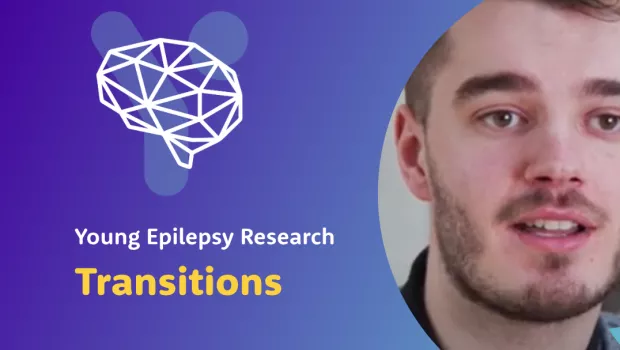Joe Paternoster is pictured beside the Young Epilepsy graphic for a video on child to adult transition.
