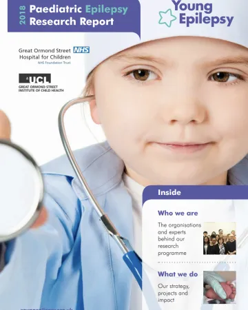 A young girl in a stethoscope is depicted on the Research Report 2018 cover.