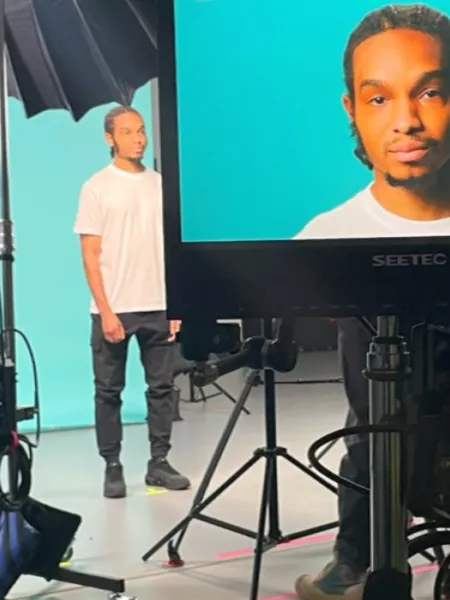 Behind the scenes showing a young boy being filmed for the Young Epilepsy seizure films